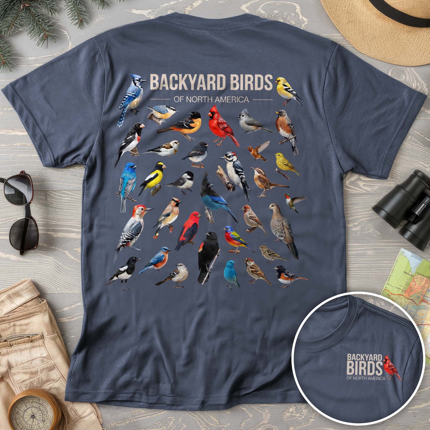 Backyard Birds Front/Back Print Comfort Colors T-Shirt