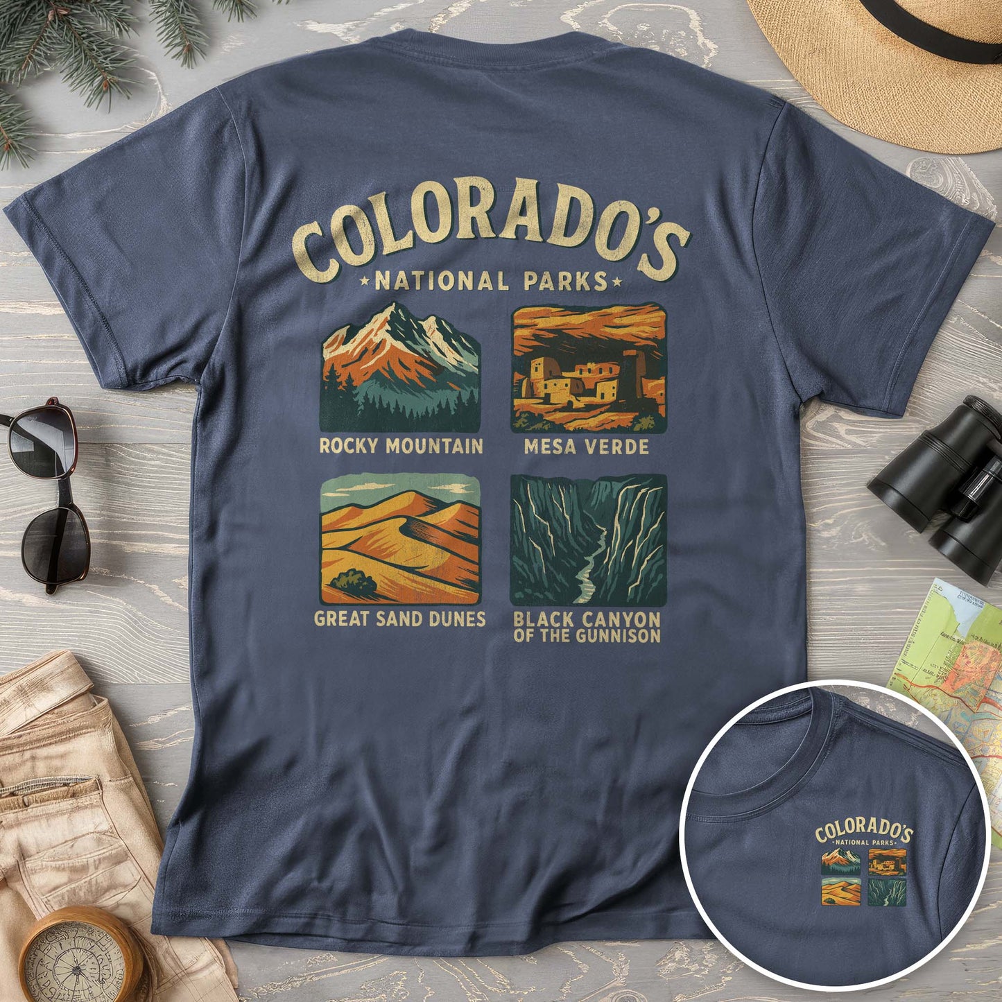 Colorado National Parks Front/Back Print Comfort Colors T-Shirt