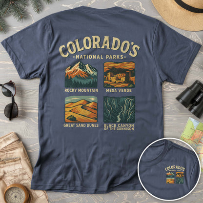 Colorado National Parks Front/Back Print Comfort Colors T-Shirt