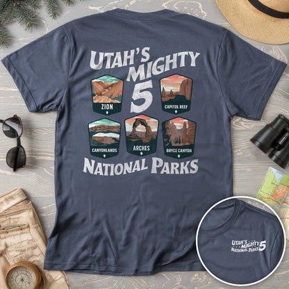 Utah's Mighty Five National Parks "5 Badges" Comfort Colors T-Shirt