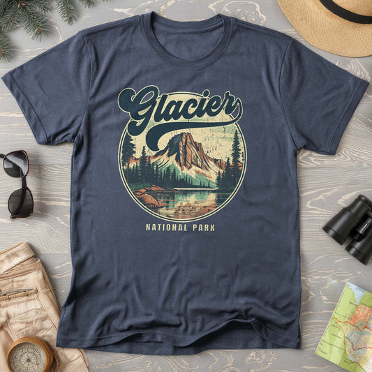 Bargain Bin Overstock! Glacier National Park "Groovy Emblem" T-Shirt