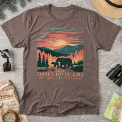 Great Smoky Mountains Sunset Bears T-Shirt