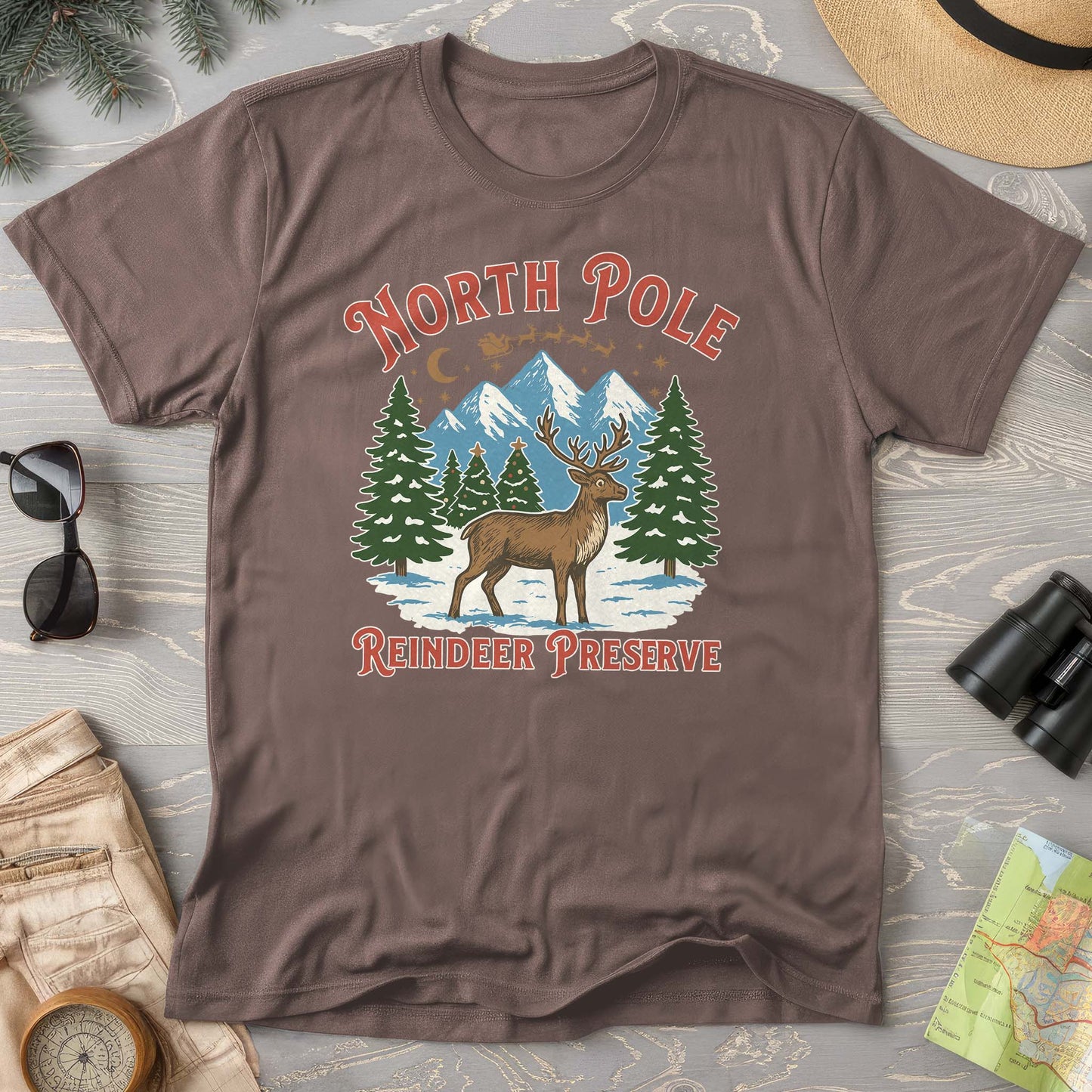 North Pole Reindeer Preserve Comfort Colors T-Shirt