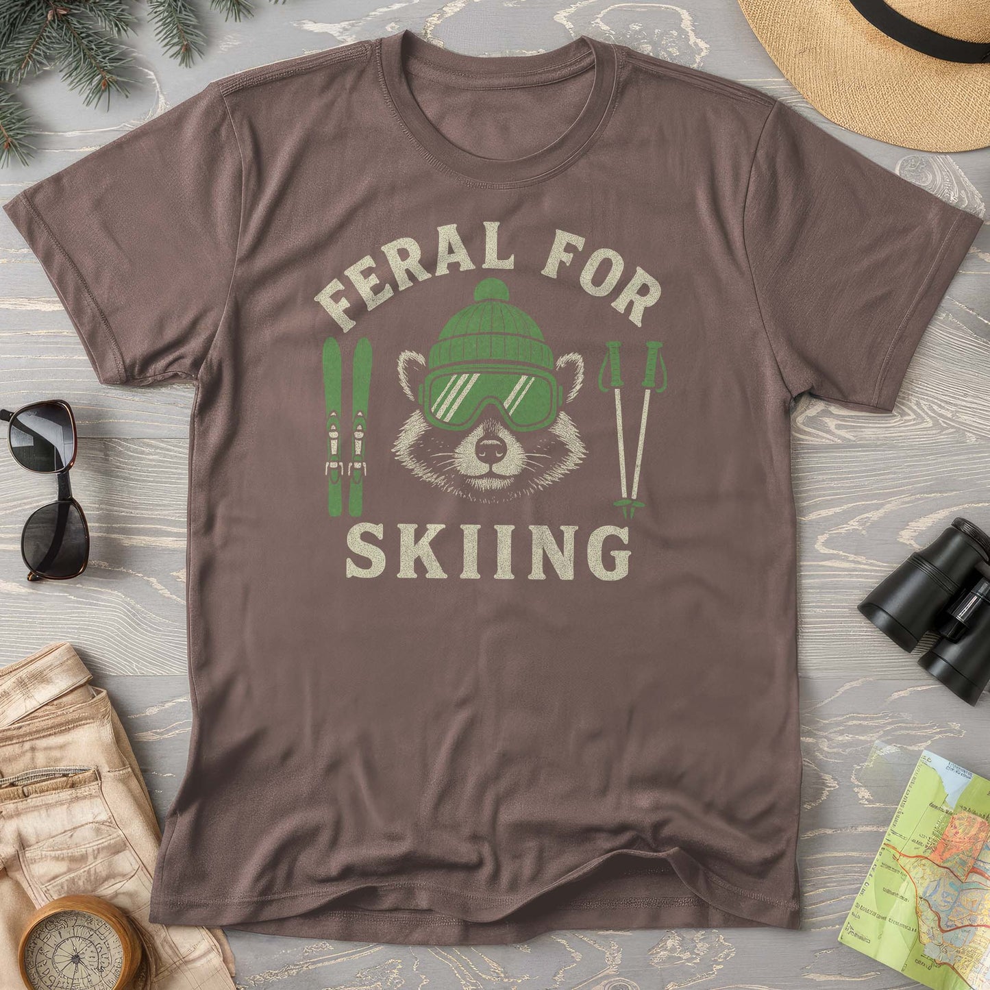 Feral for Skiing Comfort Colors T-shirt