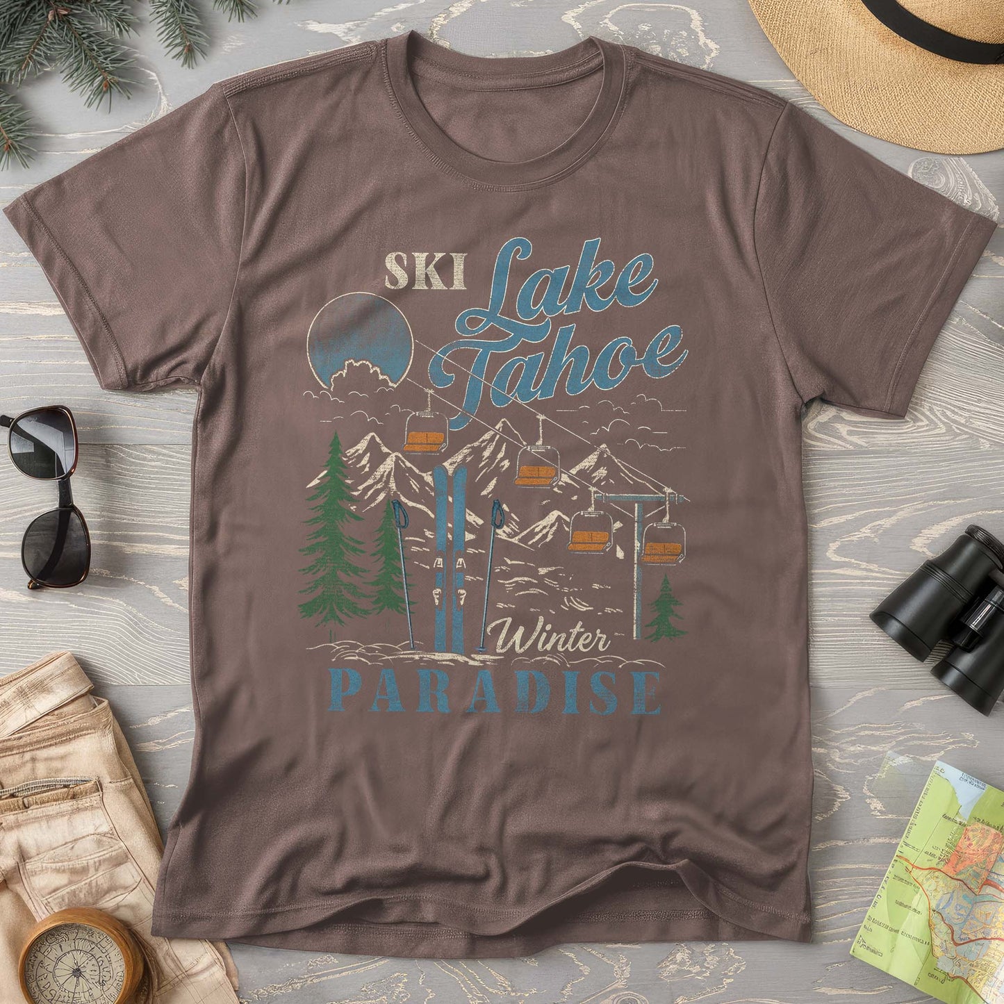 Retro "Ski Lake Tahoe" Comfort Colors T-shirt