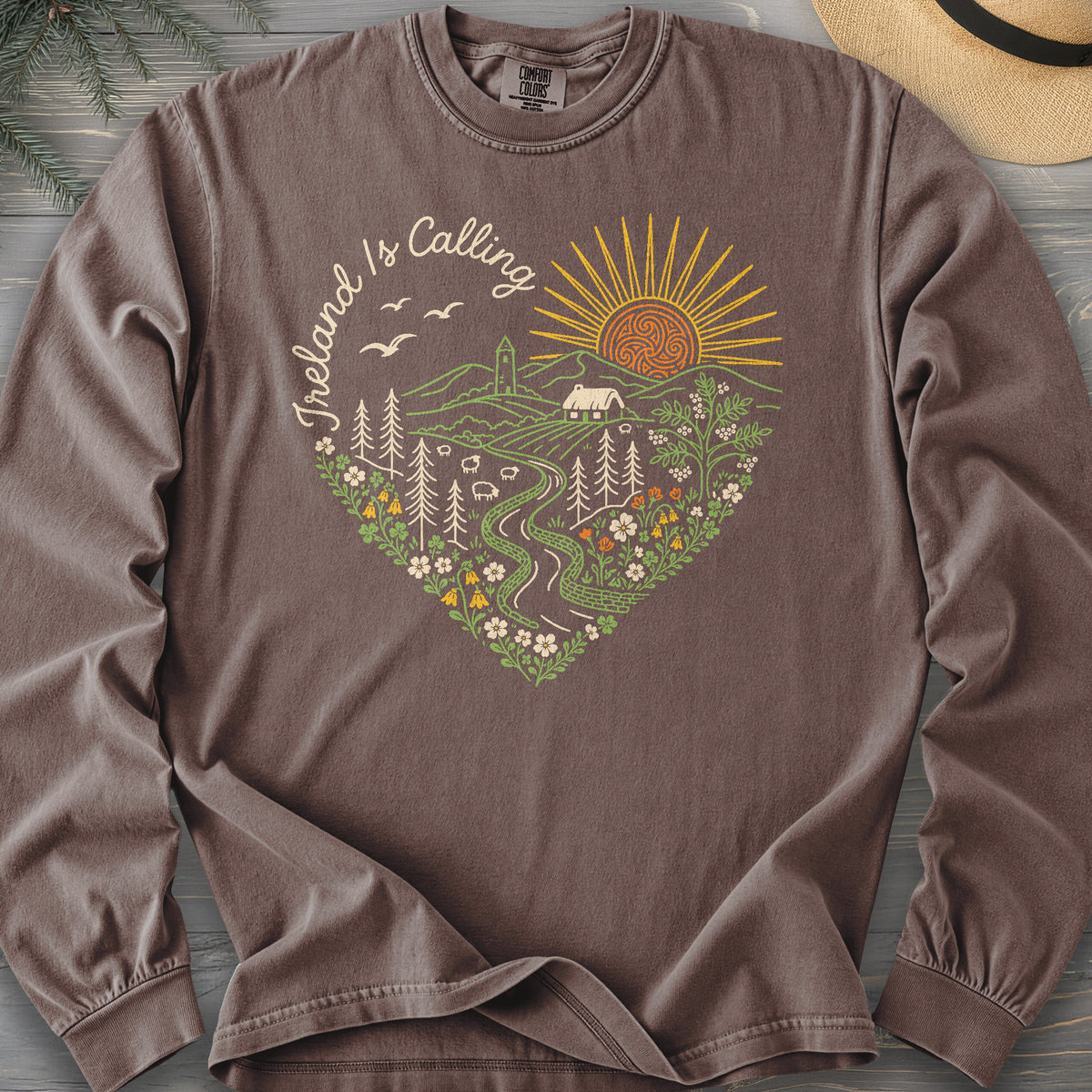 Ireland is Calling Heart Long Sleeve Shirt