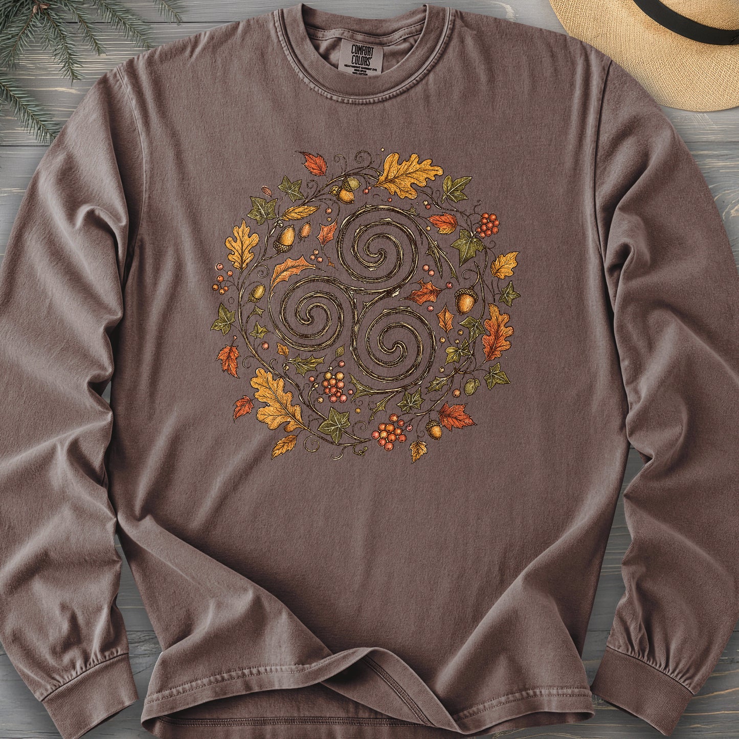 Celtic Autumn Spiral Long Sleeve Shirt