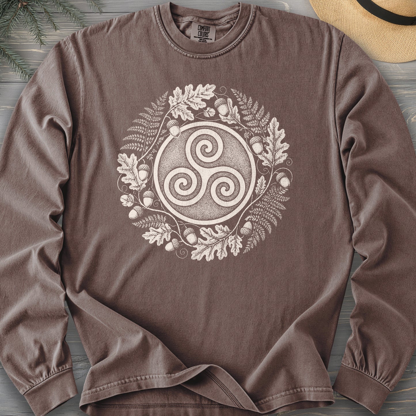 Autumn Triskele Wreath Comfort Colors 6014 Long Sleeve