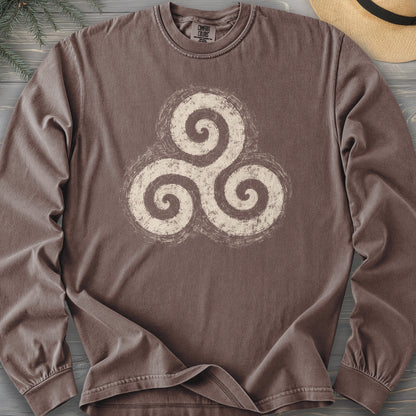 Triskele Charcoal Sketch Comfort Colors 6014 Long Sleeve