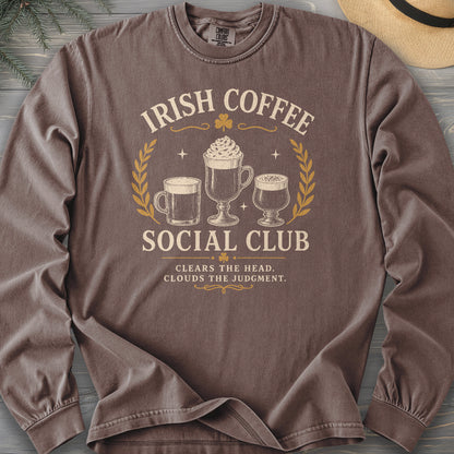 Irish Coffee Social Club Comfort Colors 6014 Long Sleeve