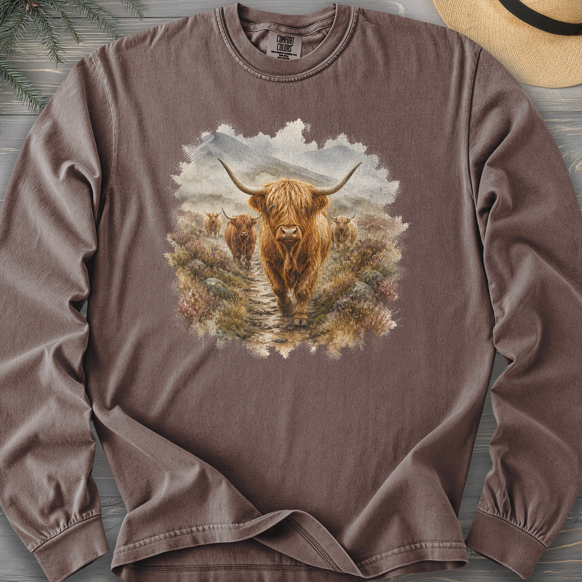 Watercolor Coos Comfort Colors 6014 Long Sleeve