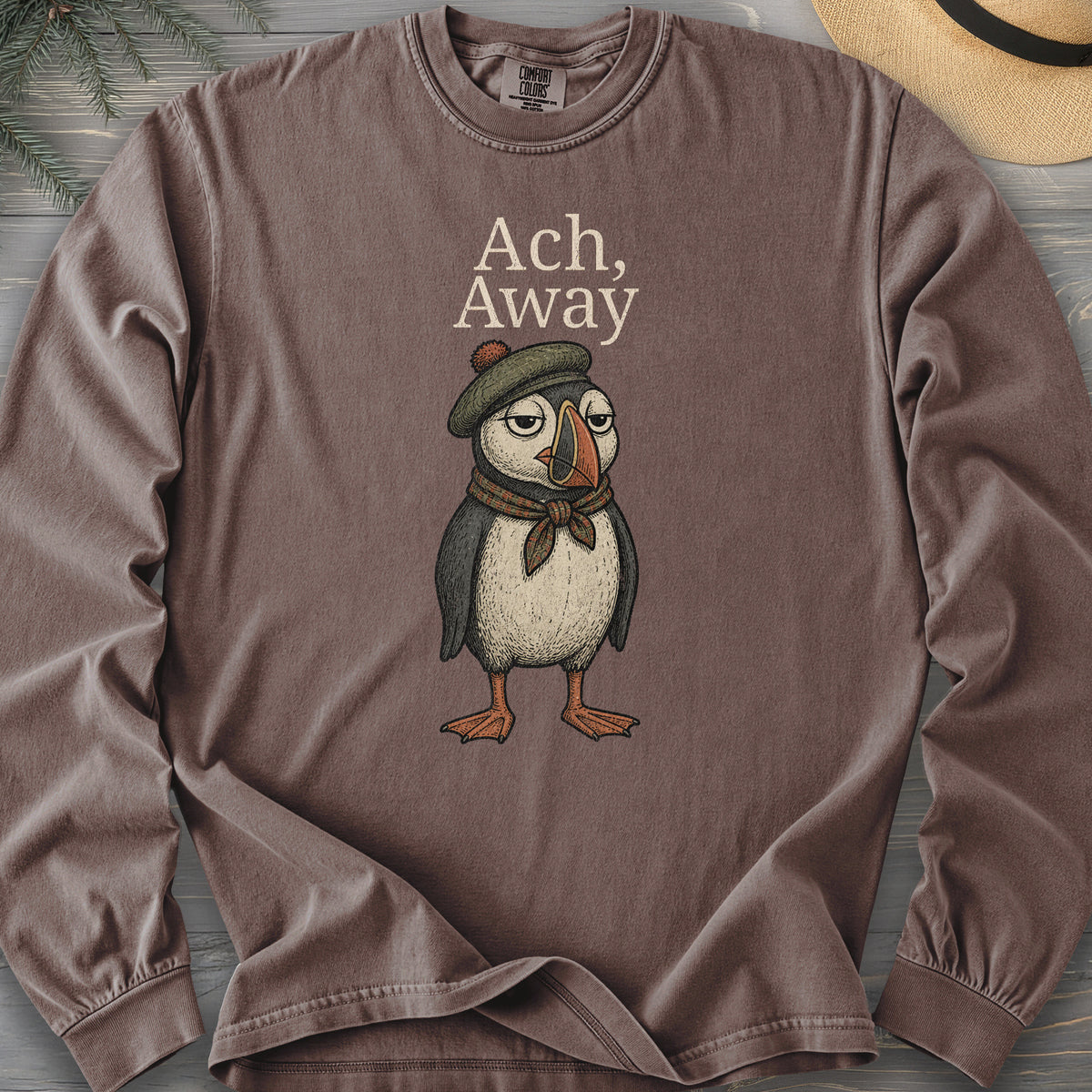 Ach, Away Puffin Comfort Colors 6014 Long Sleeve
