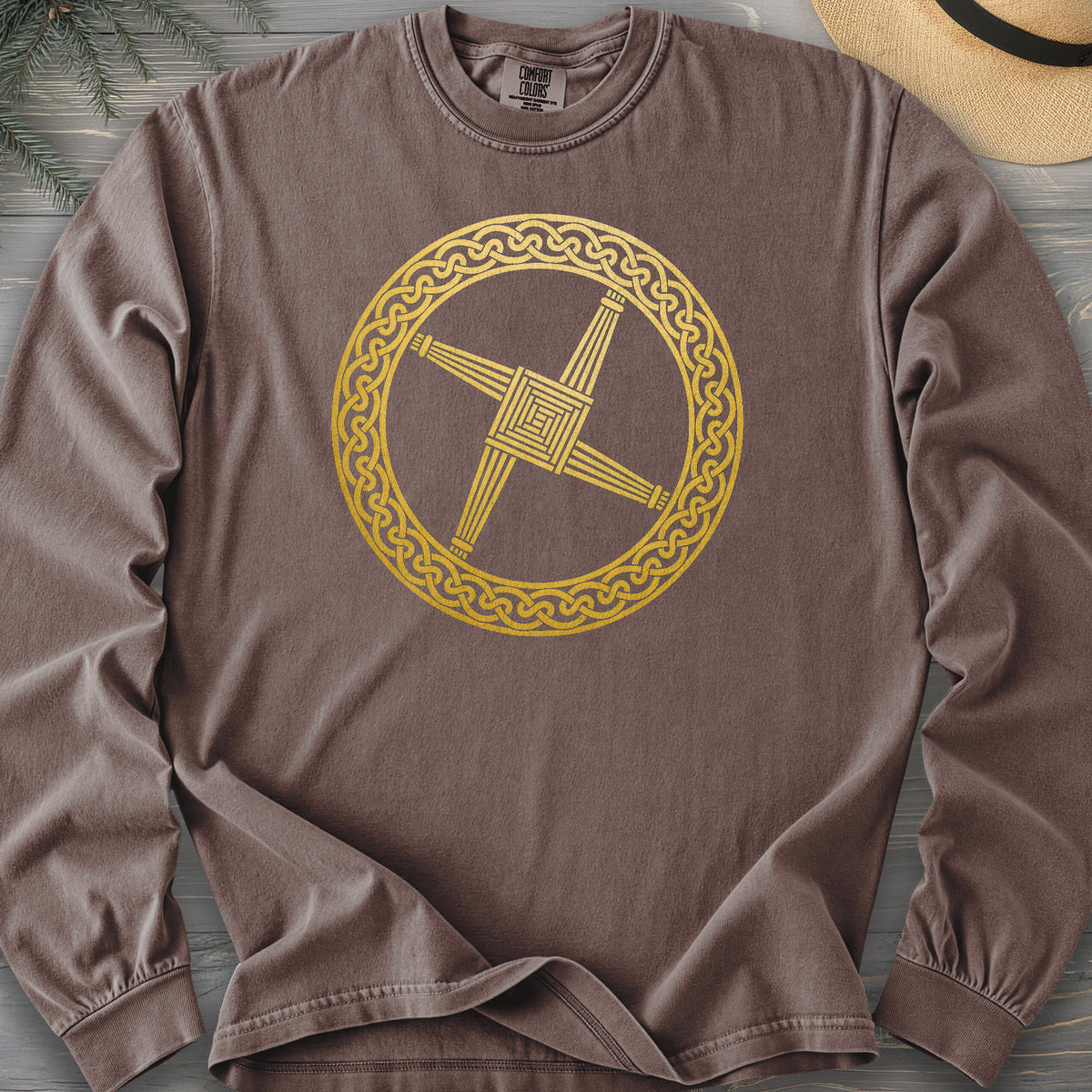 St Brigids Cross Comfort Colors 6014 Long Sleeve