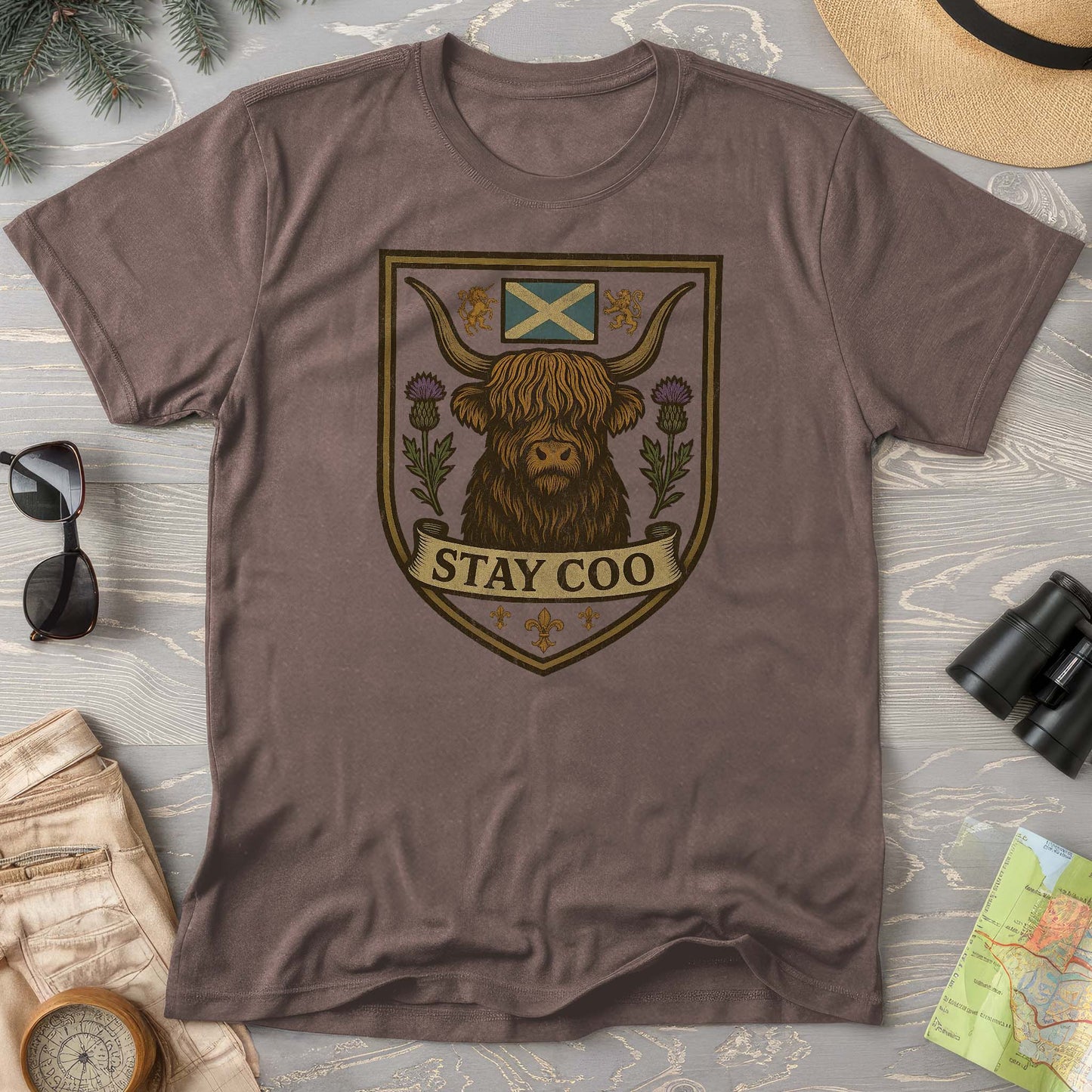 Highland Cow "Scottish Heraldry" Comfort Colors T-Shirt