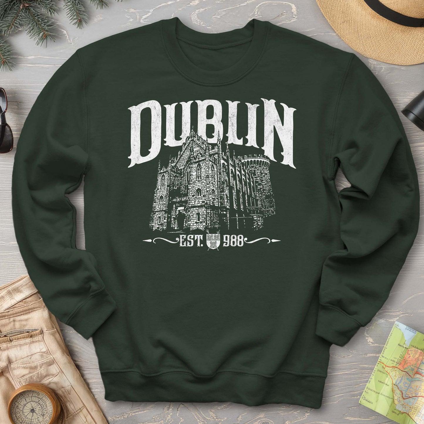 Dublin Ireland Castle Crewneck Sweatshirt