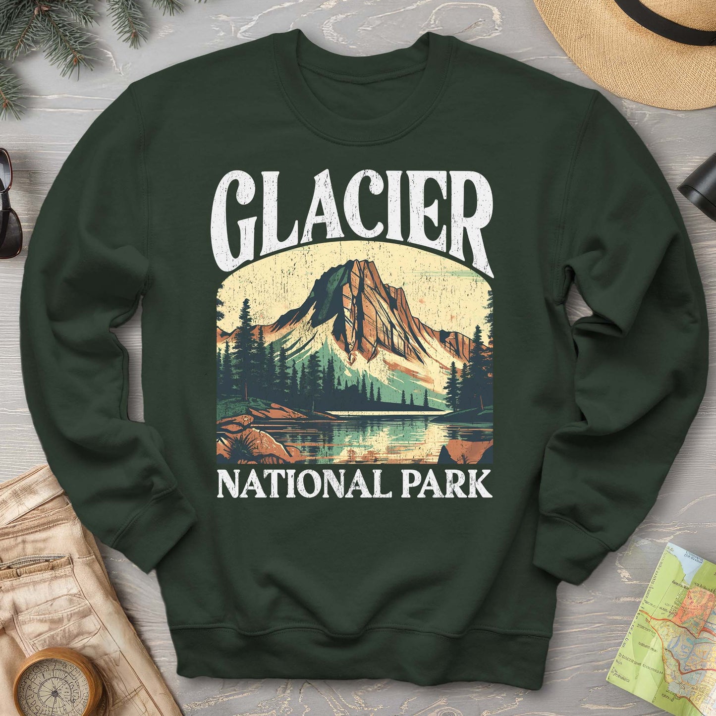 Glacier National Park "Big and Bold" Crewneck Sweatshirt