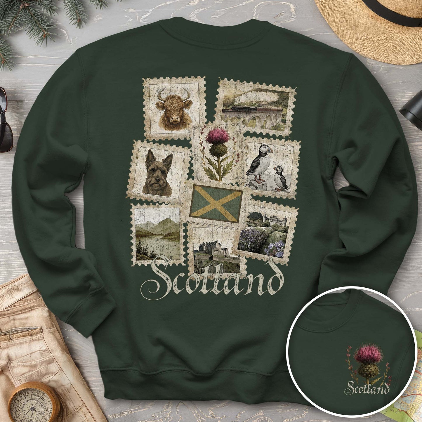Scotland Vintage Stamps Sweatshirt