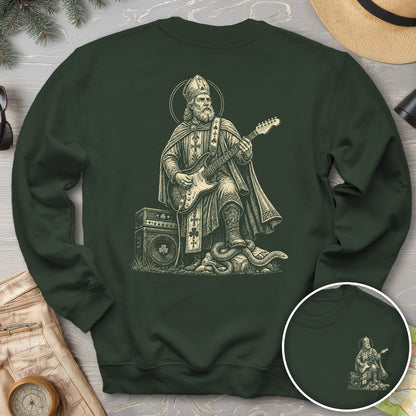 Saint Patrick Guitar Front/Back Print Sweatshirt