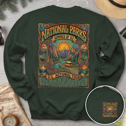 National Parks Summer Tour Front/Back Print Sweatshirt