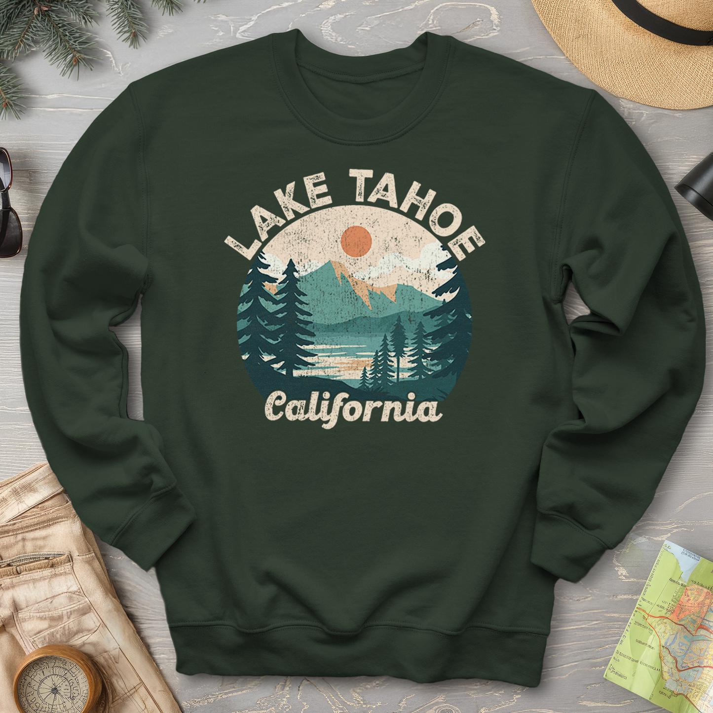 Lake Tahoe California Circle Sweatshirt
