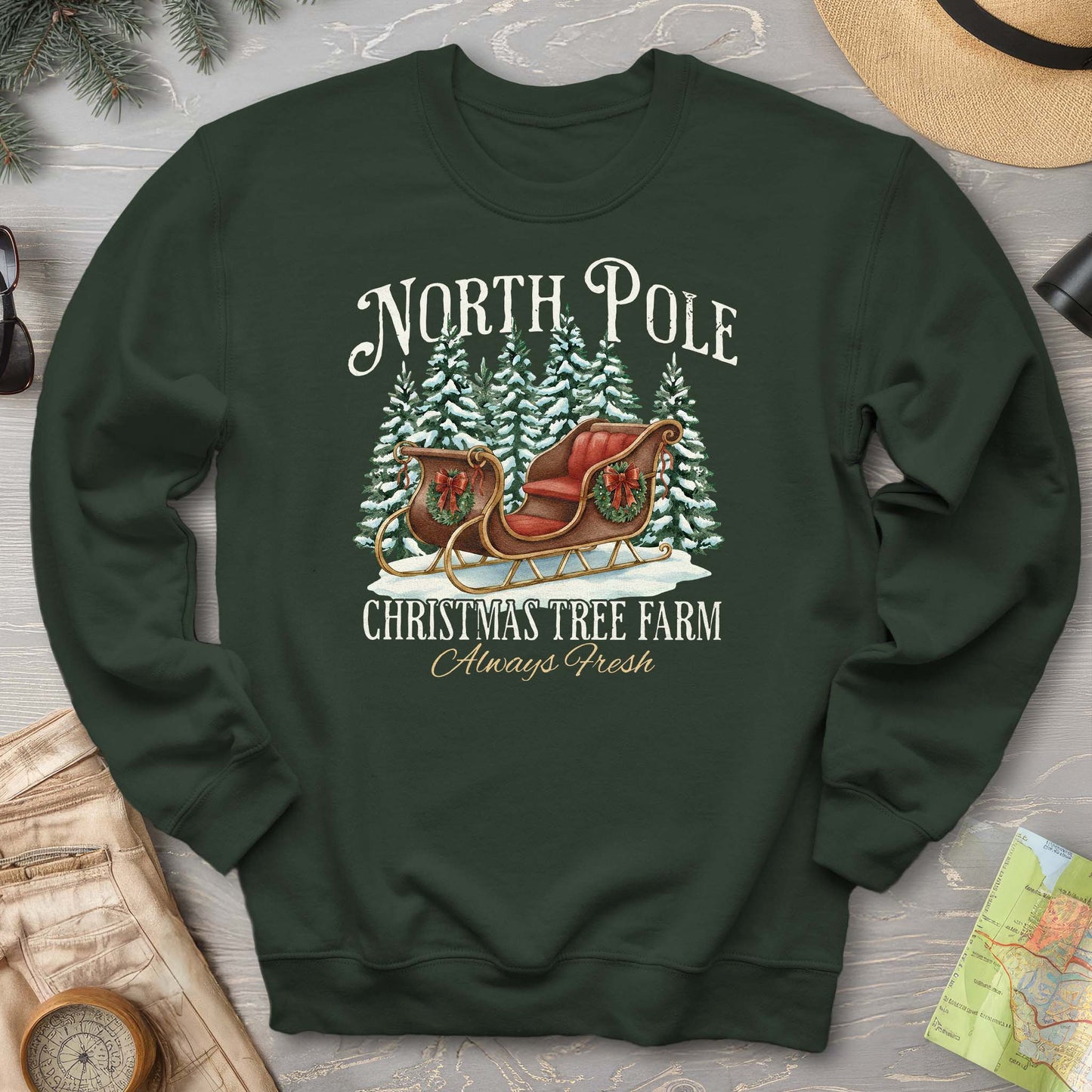 North Pole Christmas Tree Farm Sweatshirt