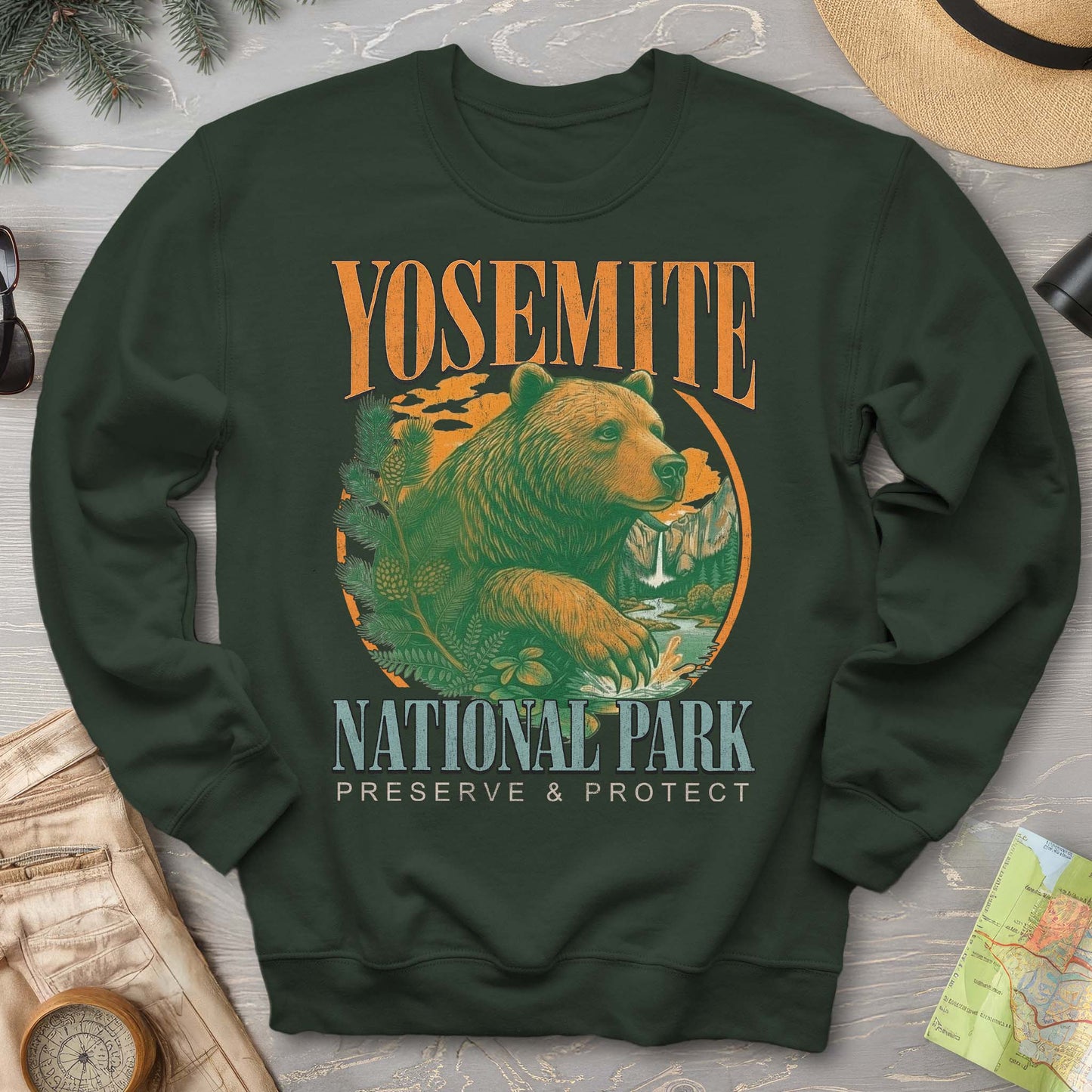 Yosemite Vintage Varsity Bear Sweatshirt
