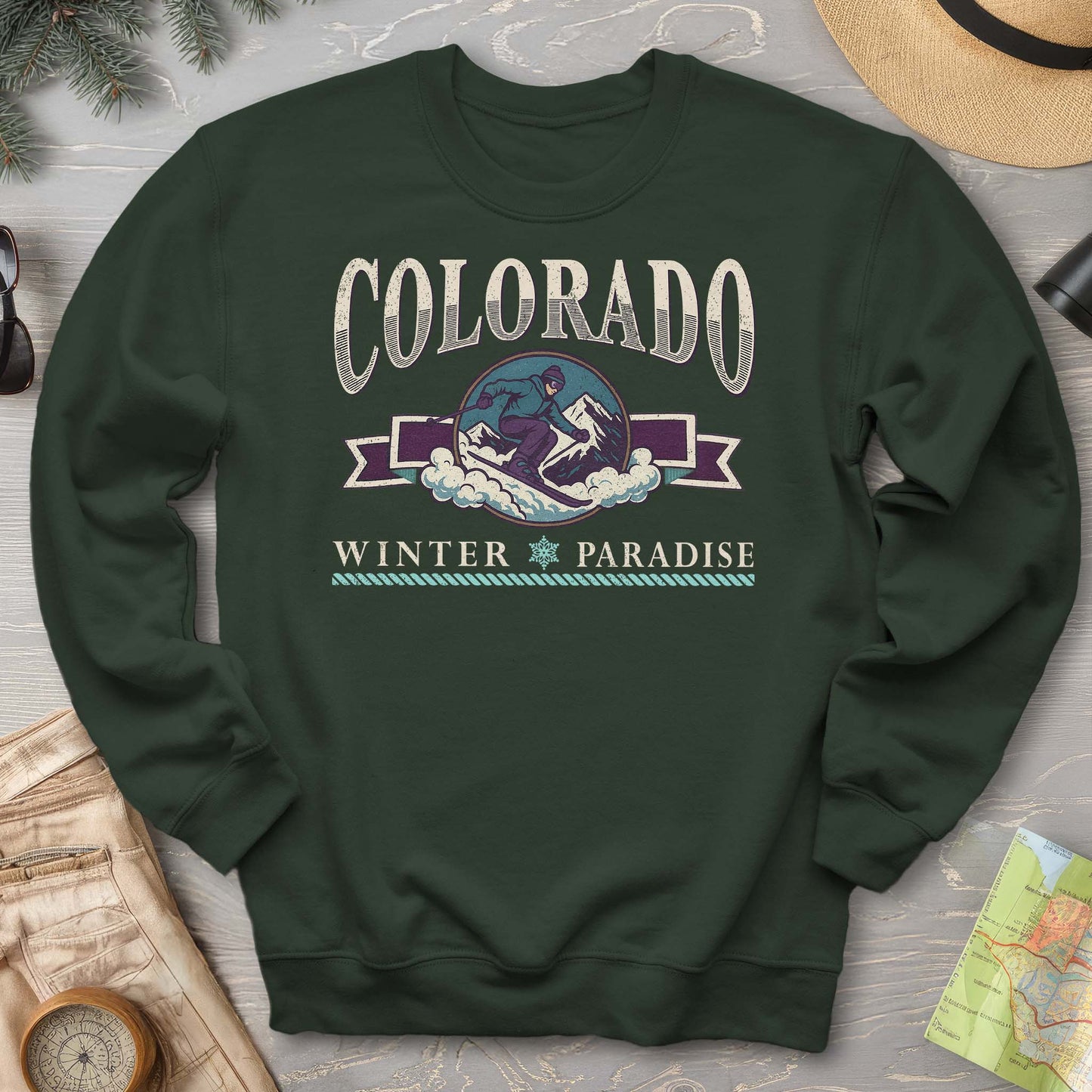 Colorado 90's Retro Ski Sprint Sweatshirt