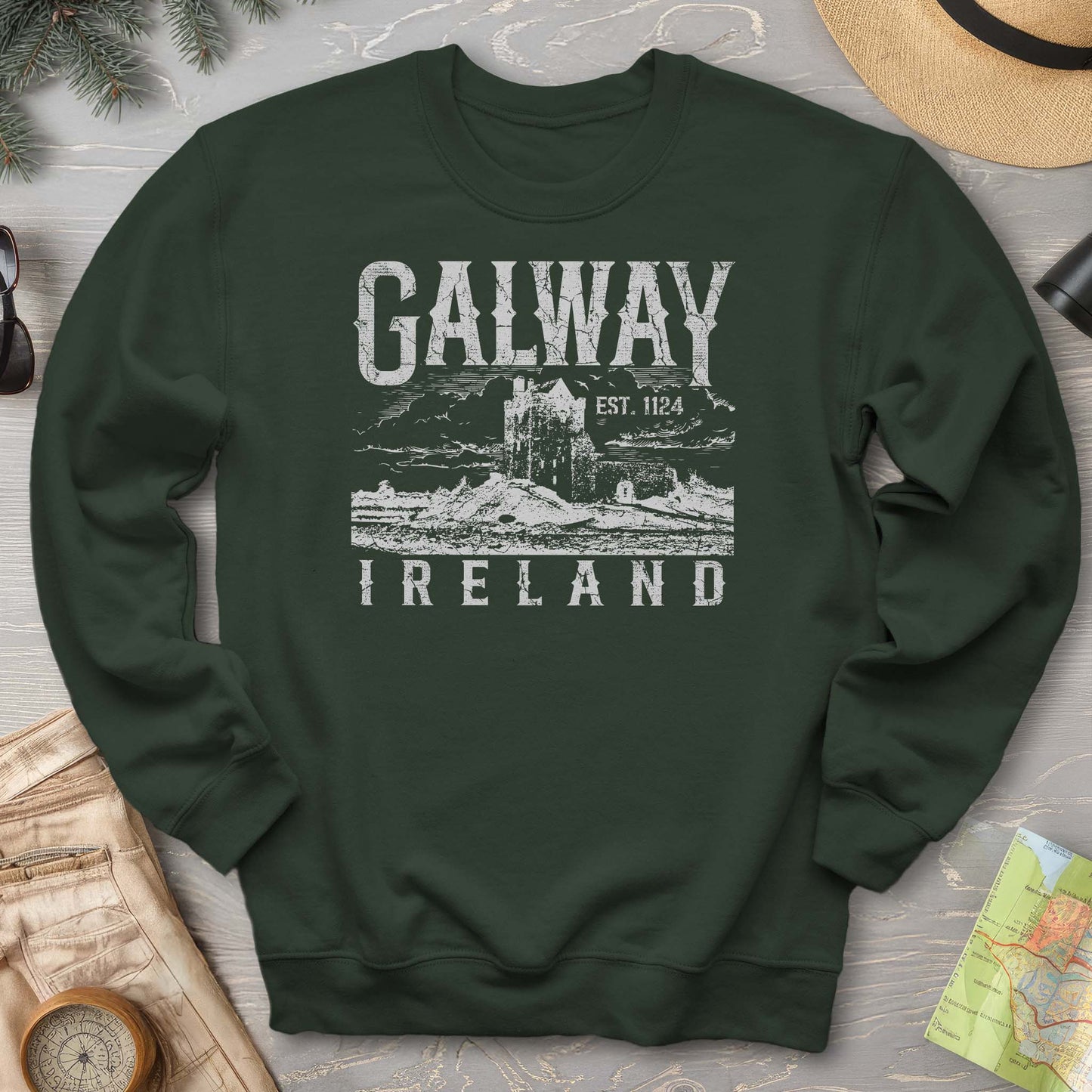 Galway Ireland Vintage Print Sweatshirt