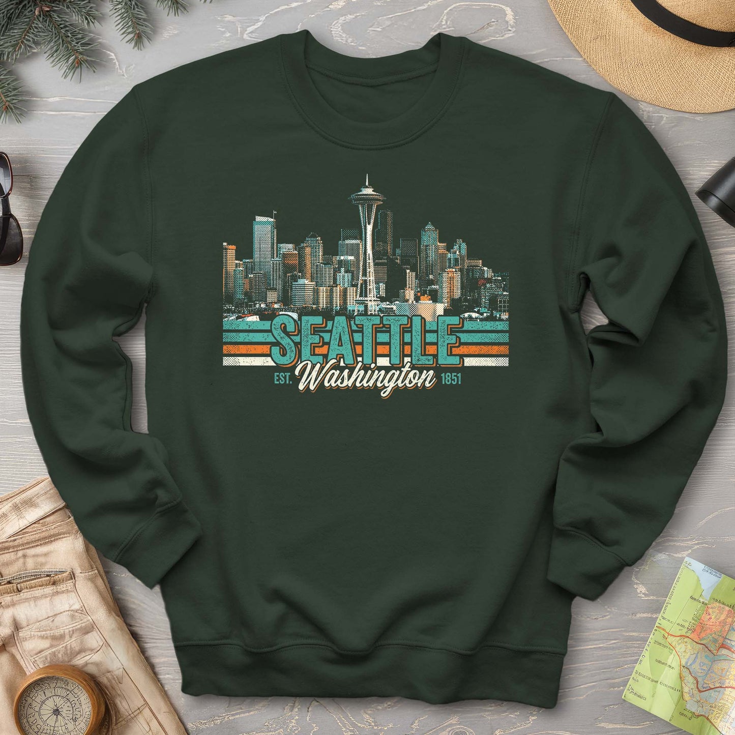 Seattle Retro Skyline Sweatshirt