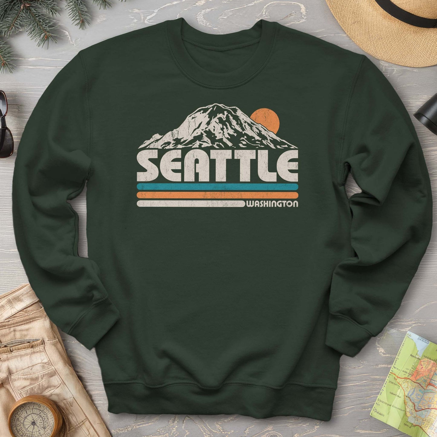 Seattle Retro Stripe Sweatshirt