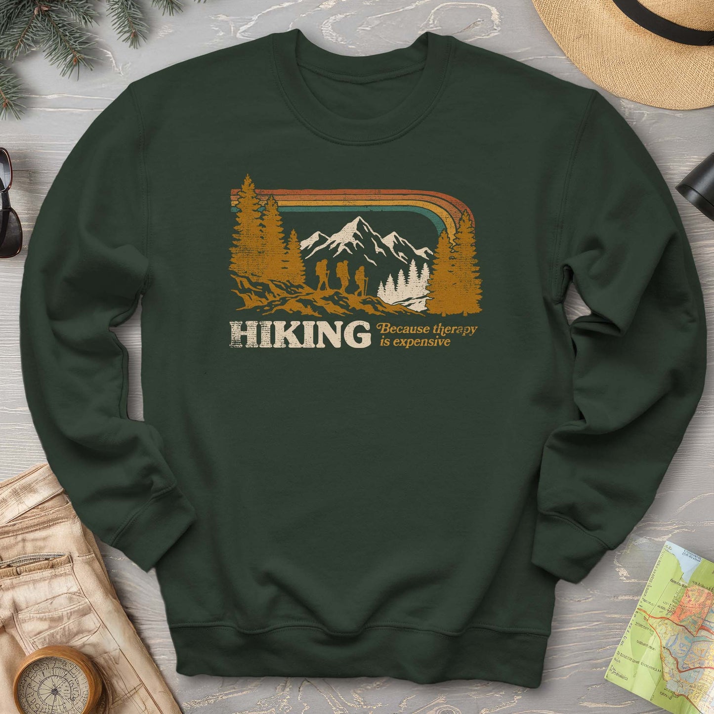 Hiking Retro Therapy Sweatshirt