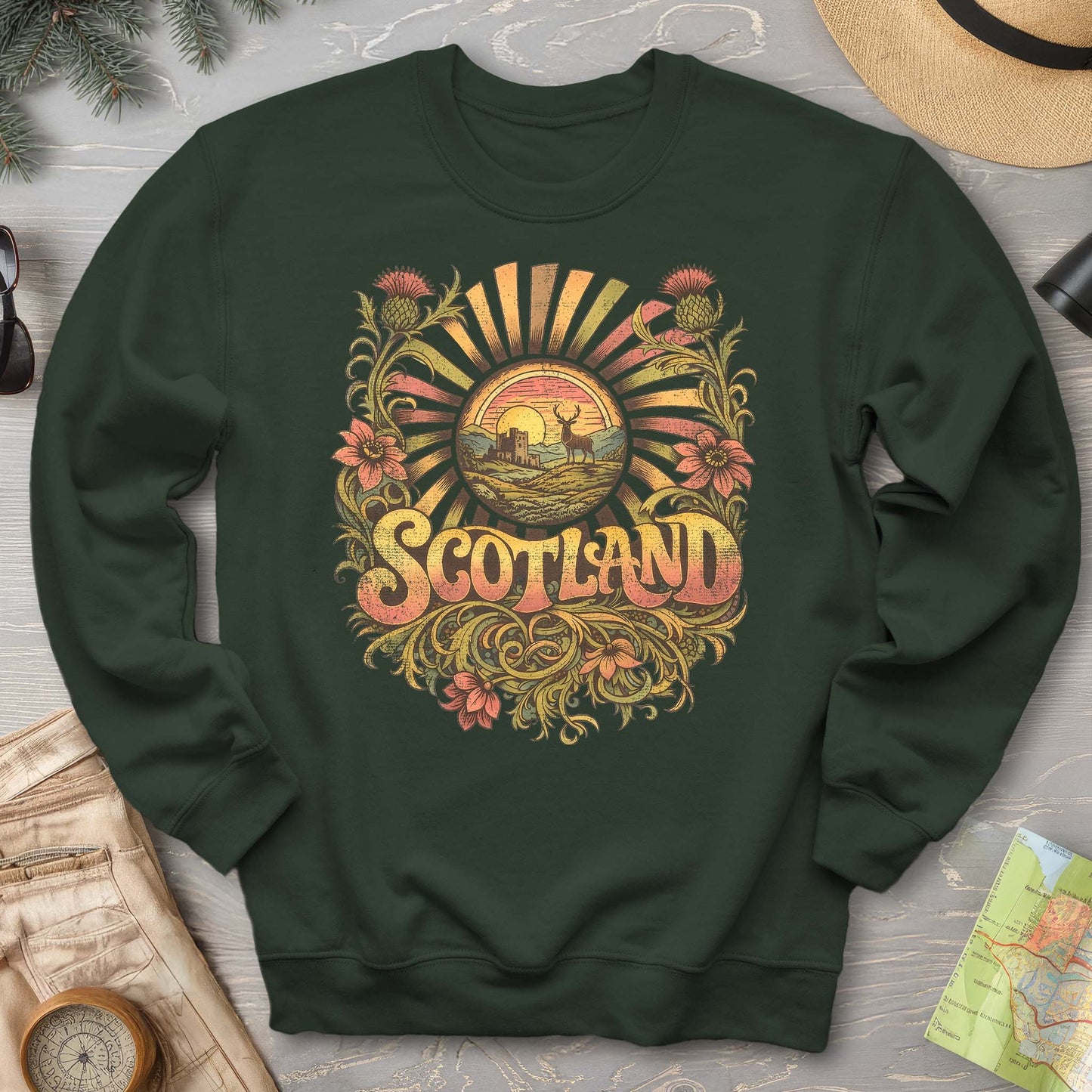 Scotland Retro Burst Sweatshirt