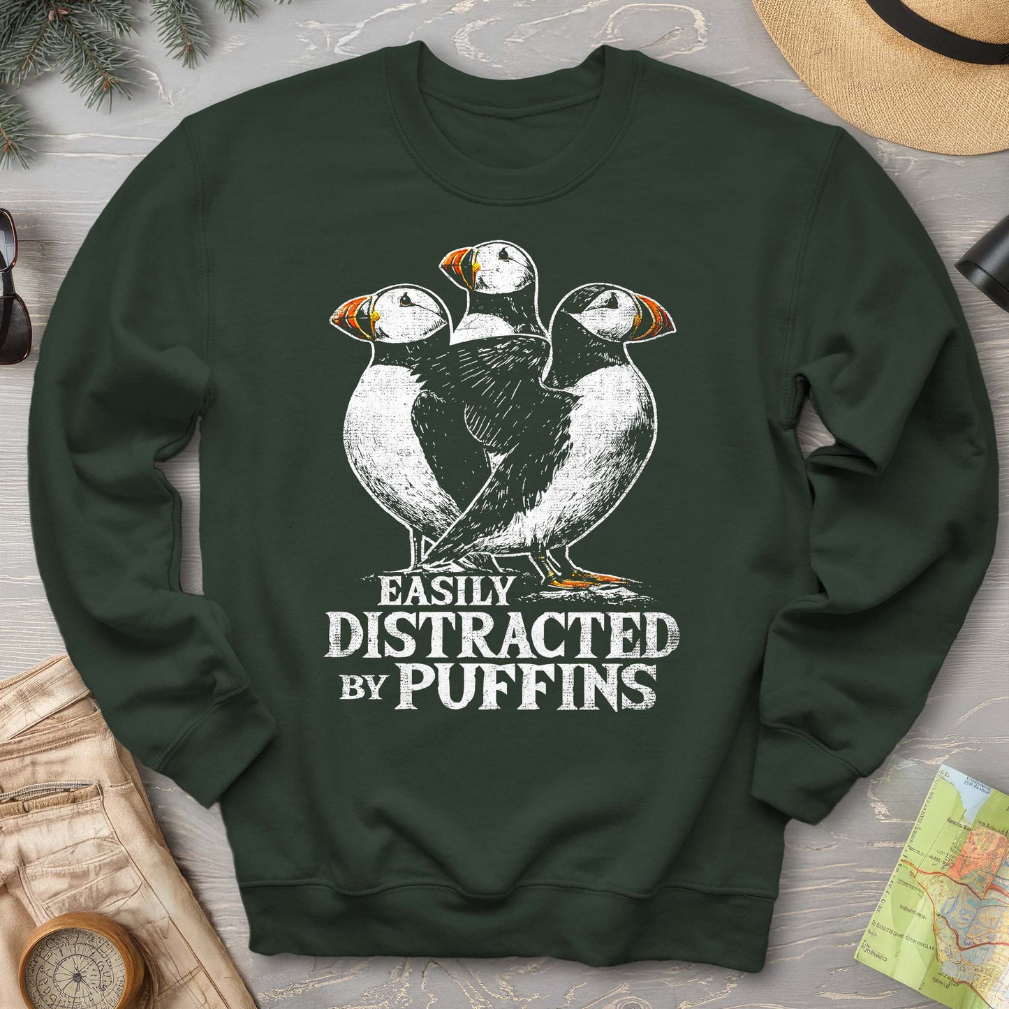 Easily Distracted By Puffins Sweatshirt