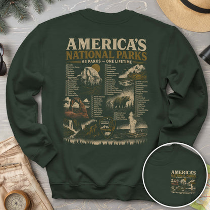 Vintage Parks Checklist Front/Back Print Sweatshirt