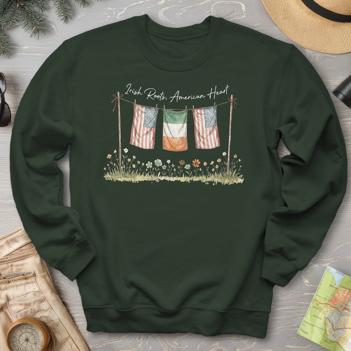 Irish Roots American Heart Sweatshirt