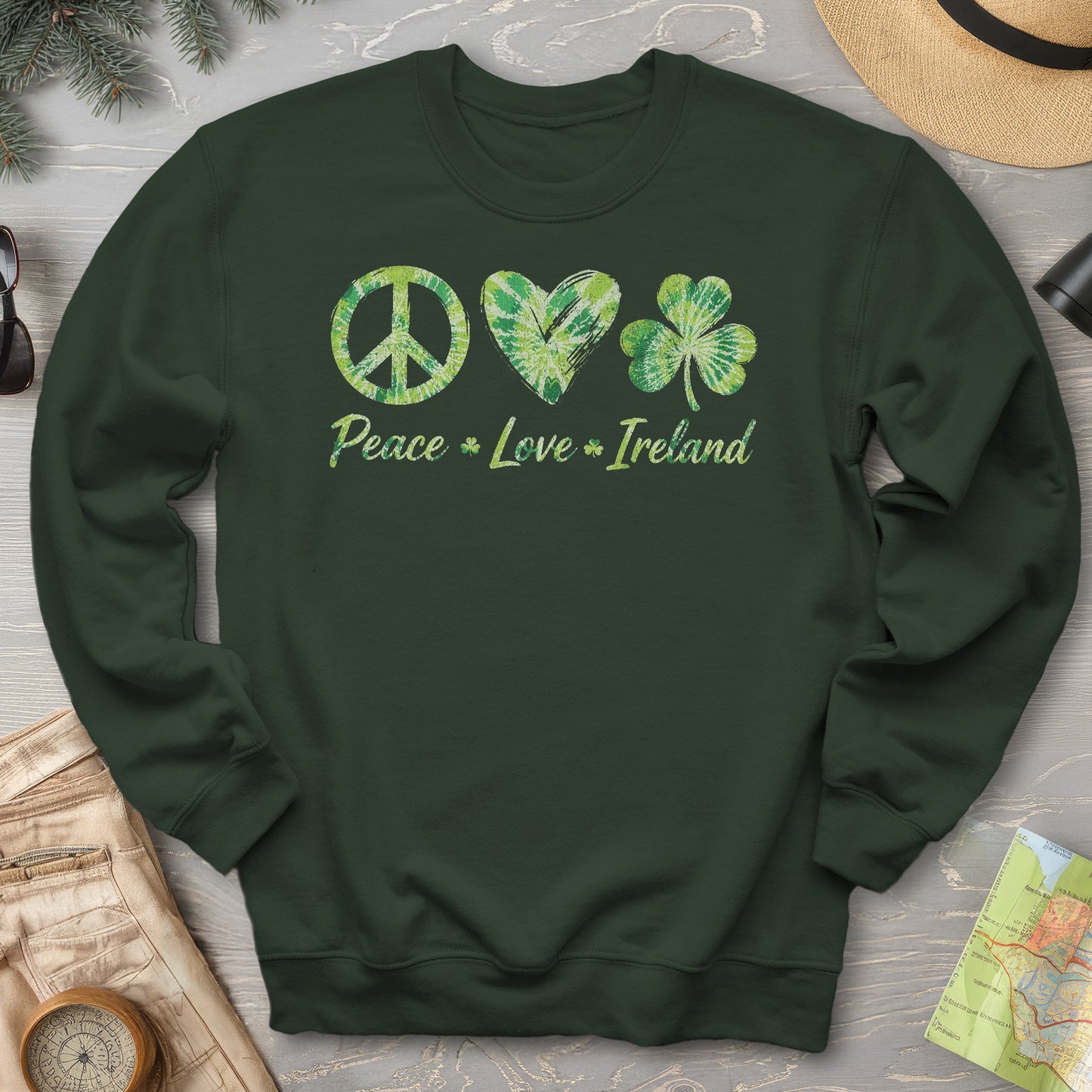 Peace Love Ireland Tie-Dye Sweatshirt