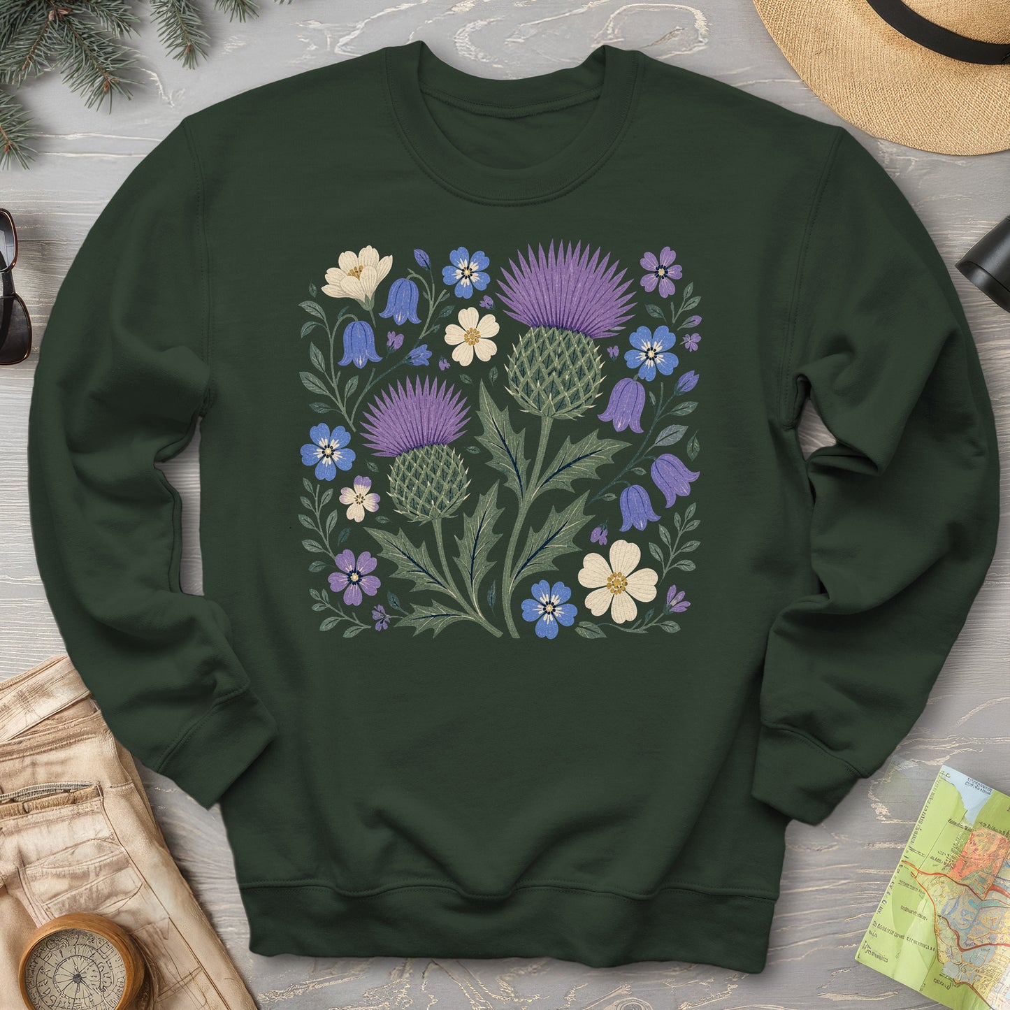 Scottish Thistle Floral Sweatshirt