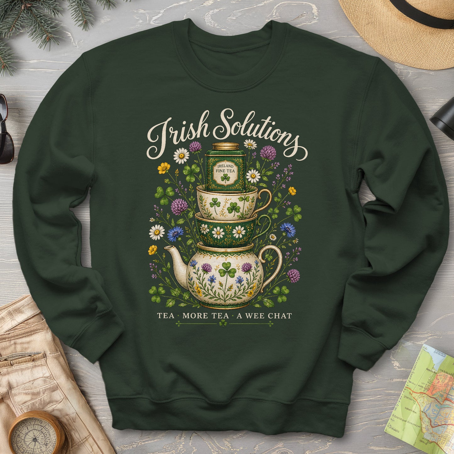 Irish Solutions Tea Cups Sweatshirt