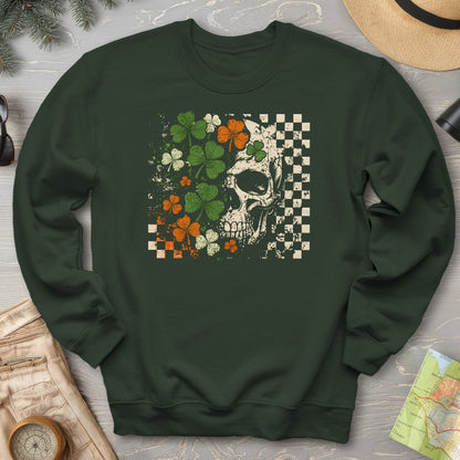 Shamrock Skull Check Sweatshirt