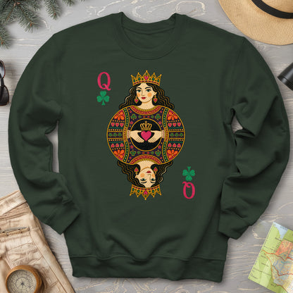 Shamrock Queen Playing Card Sweatshirt