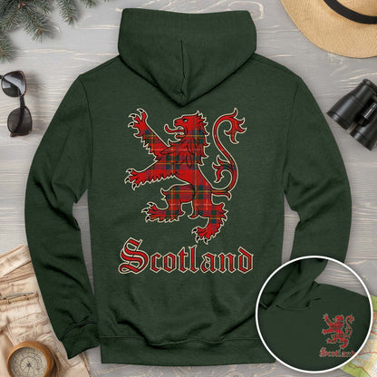 Scotland Tartan Lion Front/Back Print Hoodie