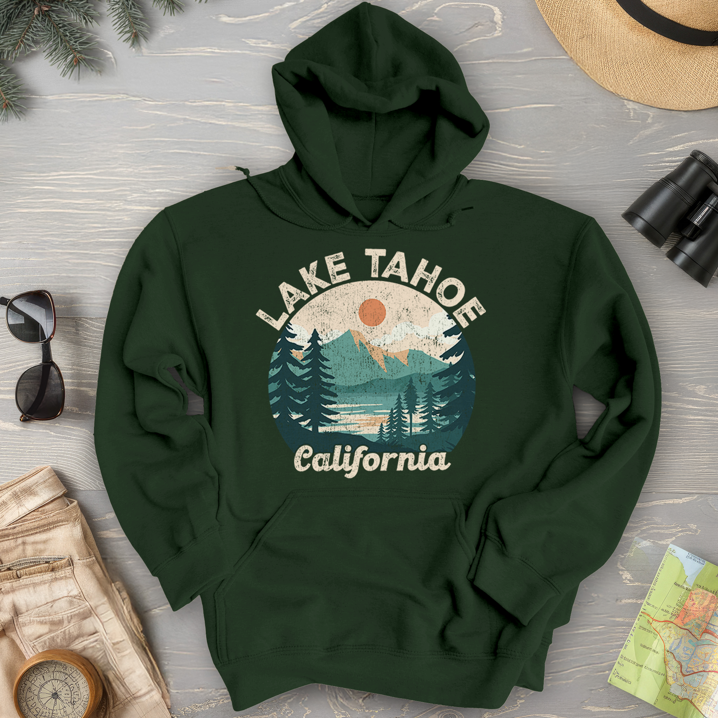 Lake Tahoe California Circle Hoodie