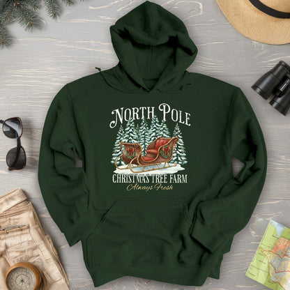North Pole Christmas Tree Farm Hoodie