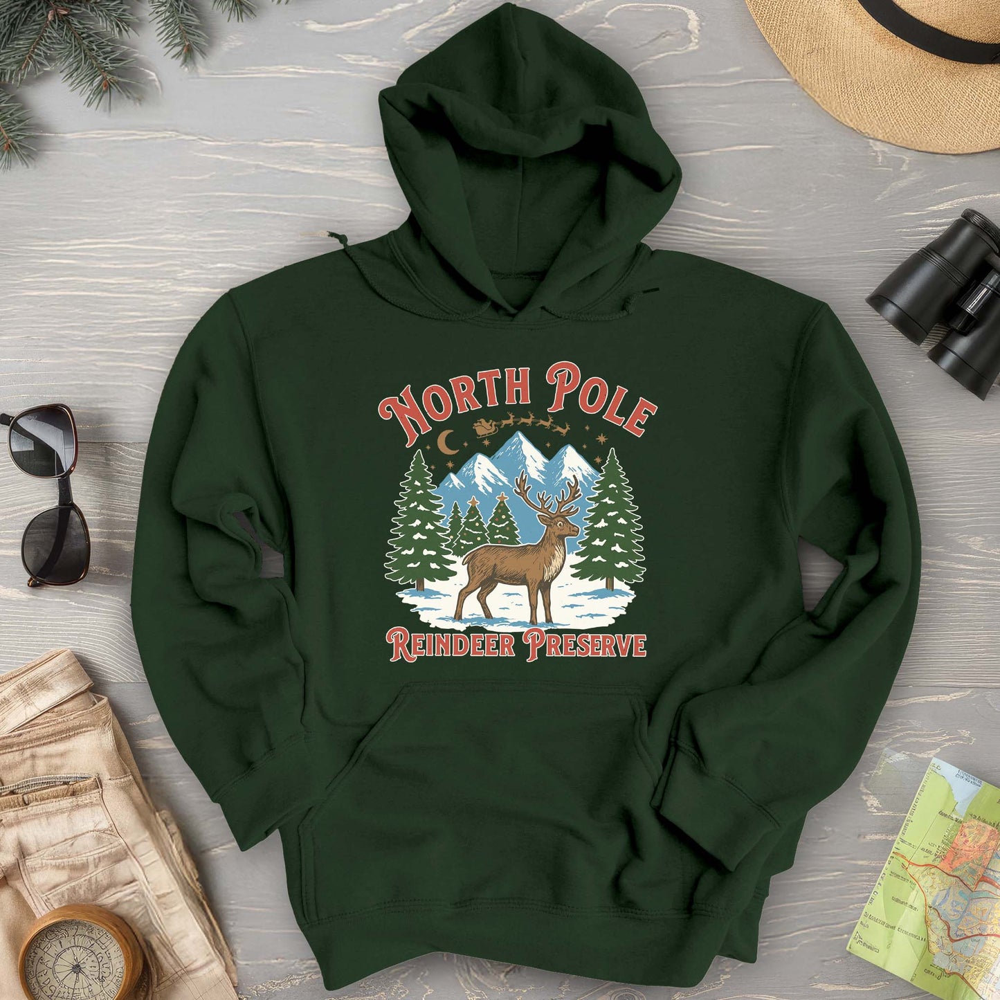 North Pole Reindeer Preserve Hoodie