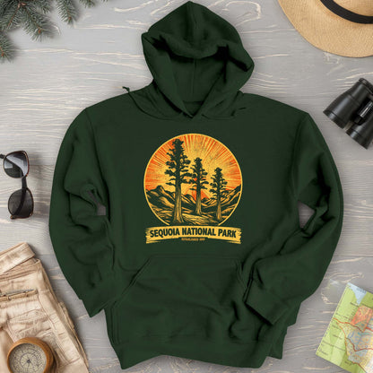 Sequoia 3 Trees Vintage Print Hoodie