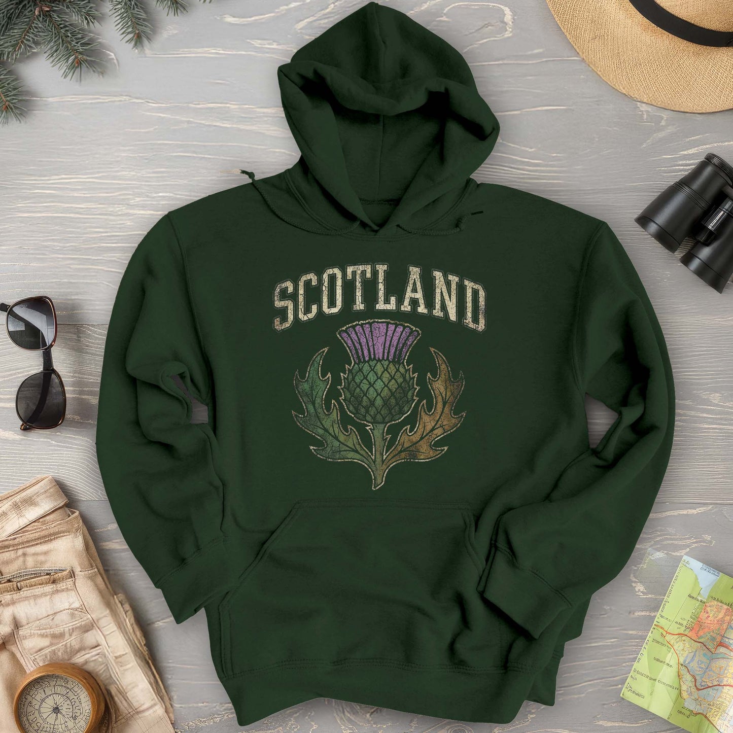 Scotland Distressed Thistle Hoodie