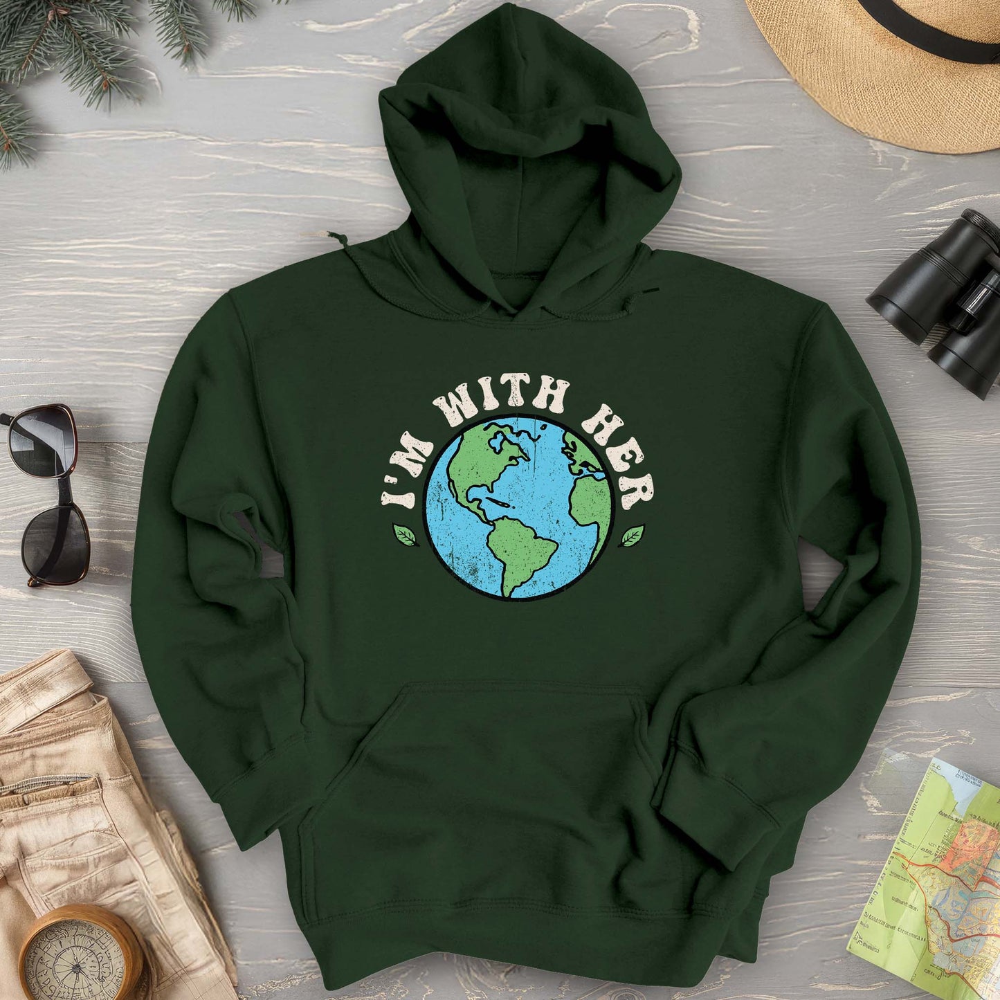 I'm With Her Earth Hoodie