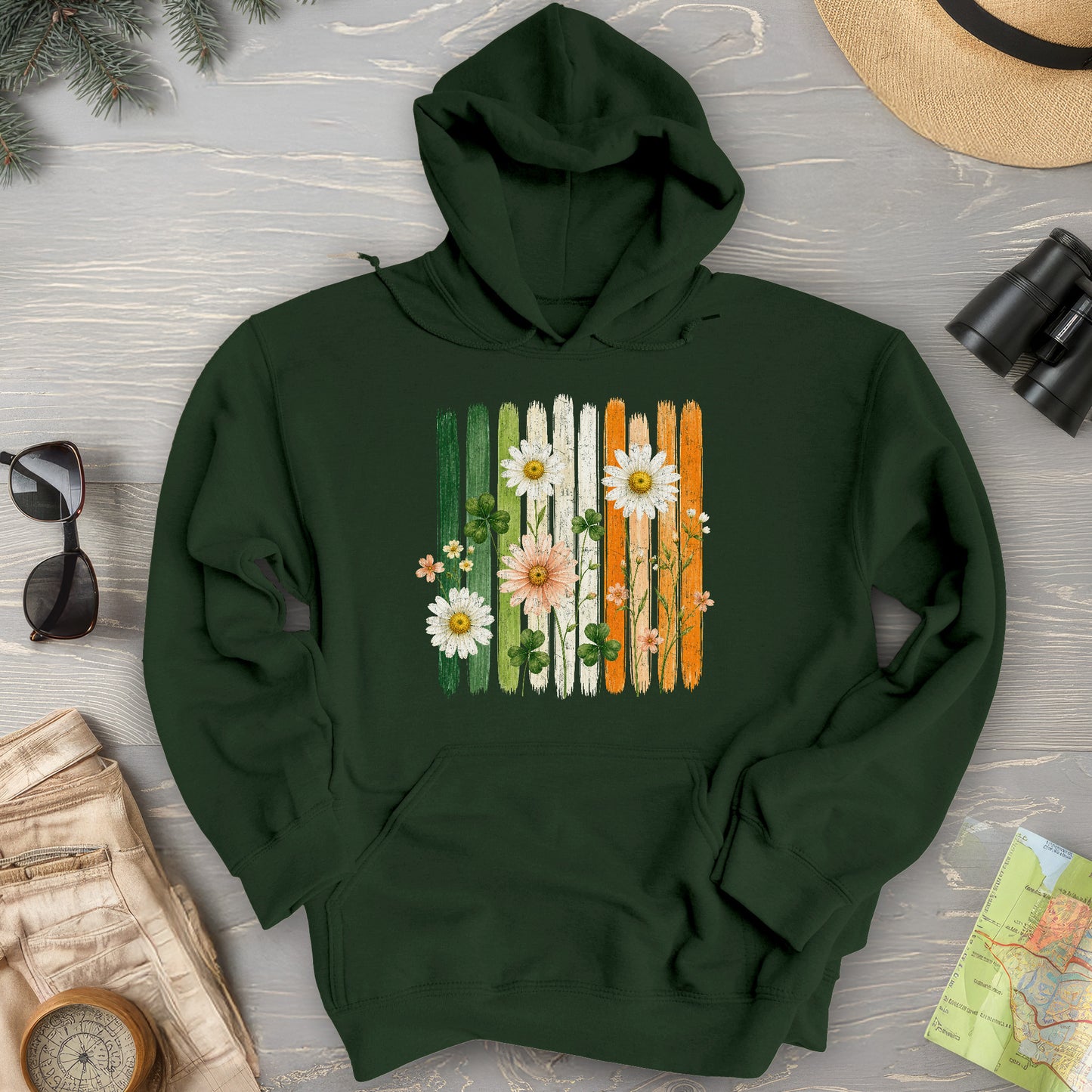 Irish Flower Stripes Hoodie