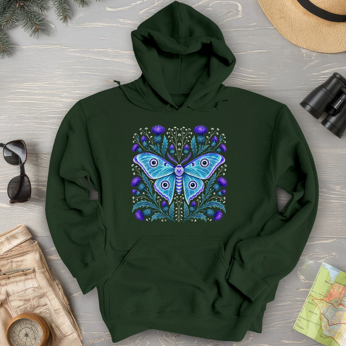 Emperor Moth Thistle Hoodie