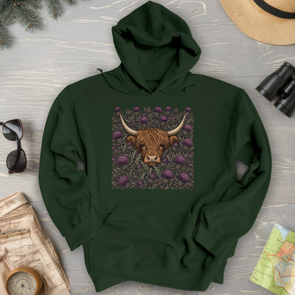 Highland Coo Thistle Hoodie